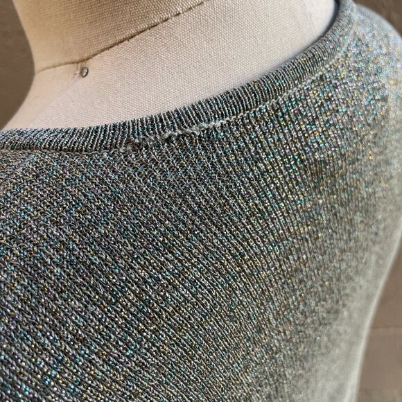 Vintage Joseph A. Silk/Metallic Cardigan Petite - Picture 6 of 13